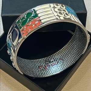 Coach NIB Y2K Silver Hamptons Signature Patchwork Bangle